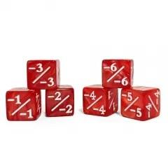 6pcs D6 16mm Dice Acrylic Counter White Font Red