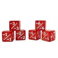 Thumbnail for 6pcs D6 16mm Dice Acrylic Counter White Font Red