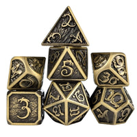 Thumbnail for Bronze Metal with Dragon Font - 7pcs RPG Dice Set