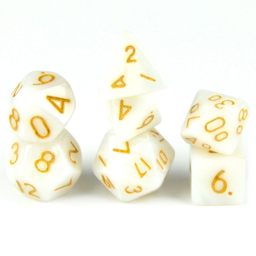 Silk White Acrylic - 7pcs RPG Mini Dice Set