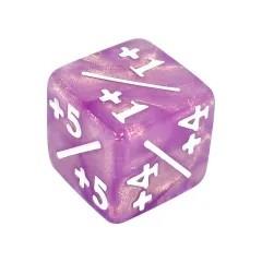 6pcs D6 16mm Dice Acrylic Counter White Font Pink Purple