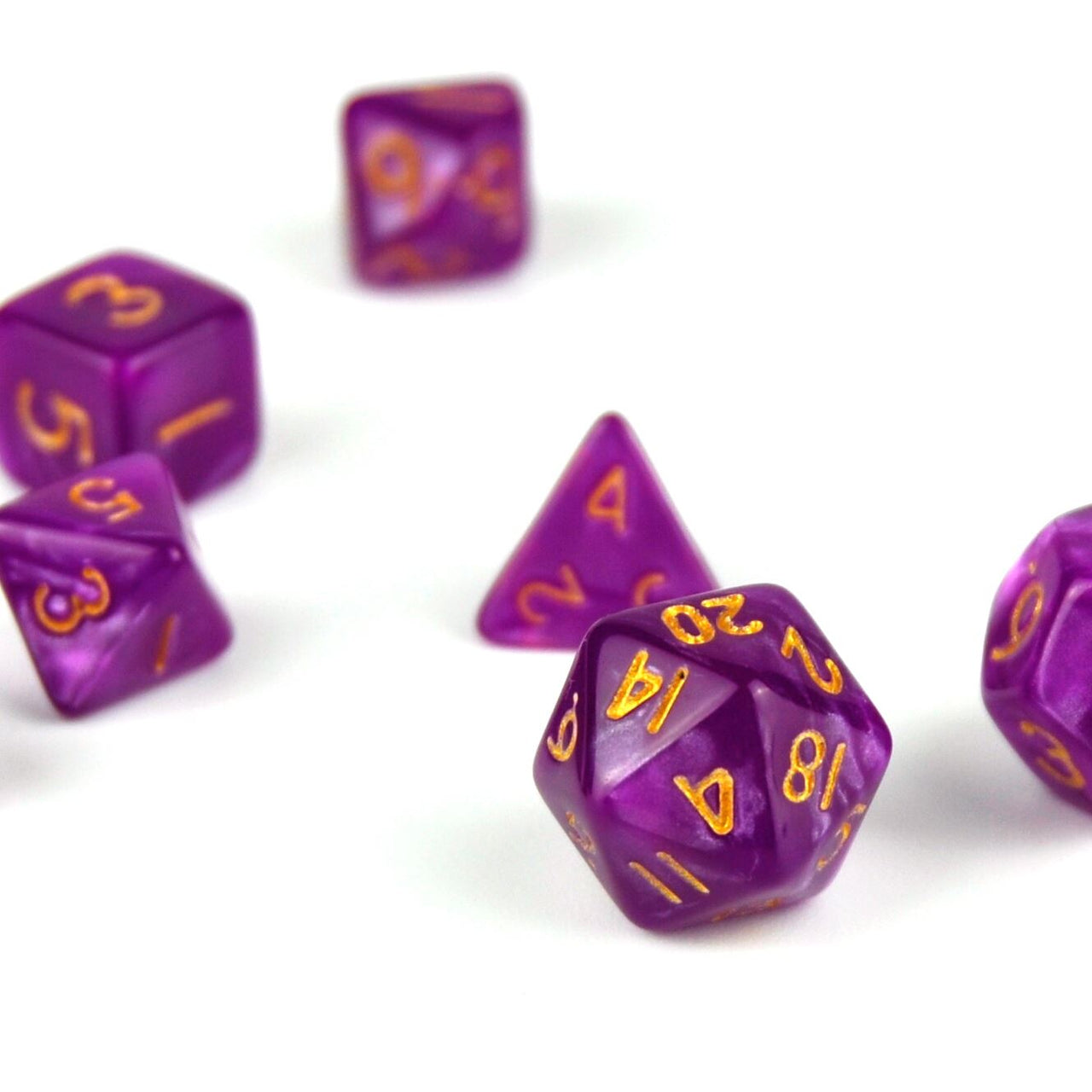 Silk Magenta Acrylic - 7pcs RPG Mini Dice Set