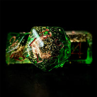 Thumbnail for Anchor in Clear & Green Resin - 7pcs RPG Full Dice Set