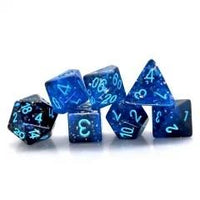Thumbnail for 7pcs Dice Resin Glitter Blue Font Blue