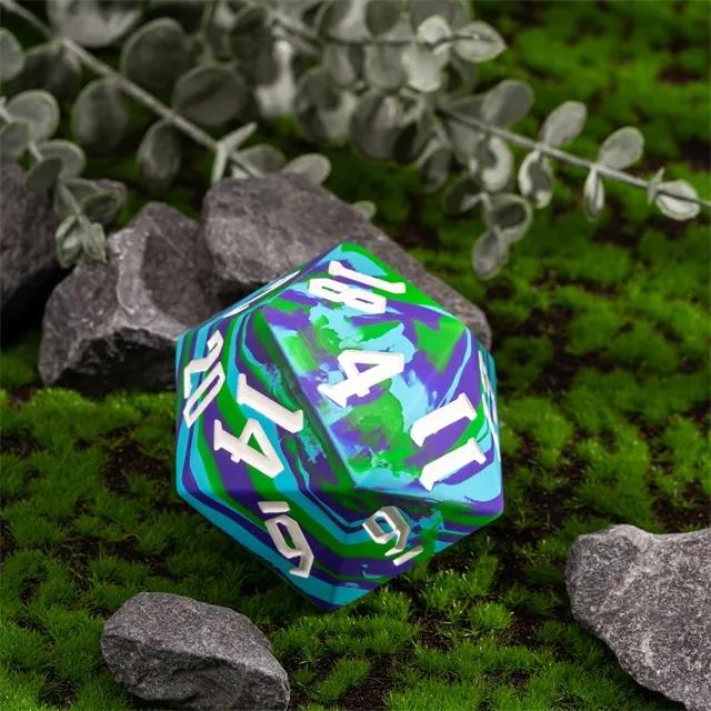 Blue & Green Layered Silicone - D20 RPG Dice