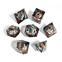 Thumbnail for 7pcs Dice Sharp Filled Liquid Copper Font Octopus Black Clear