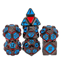 Thumbnail for 7pcs Dice Metal Alien Ship Blue Red Nickel