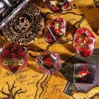 Thumbnail for 7pcs Dice Resin Filled Red Font Bullet Clear
