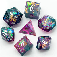 Thumbnail for Candy in Pink & Blue Sharp Resin - 7pcs RPG Dice Set