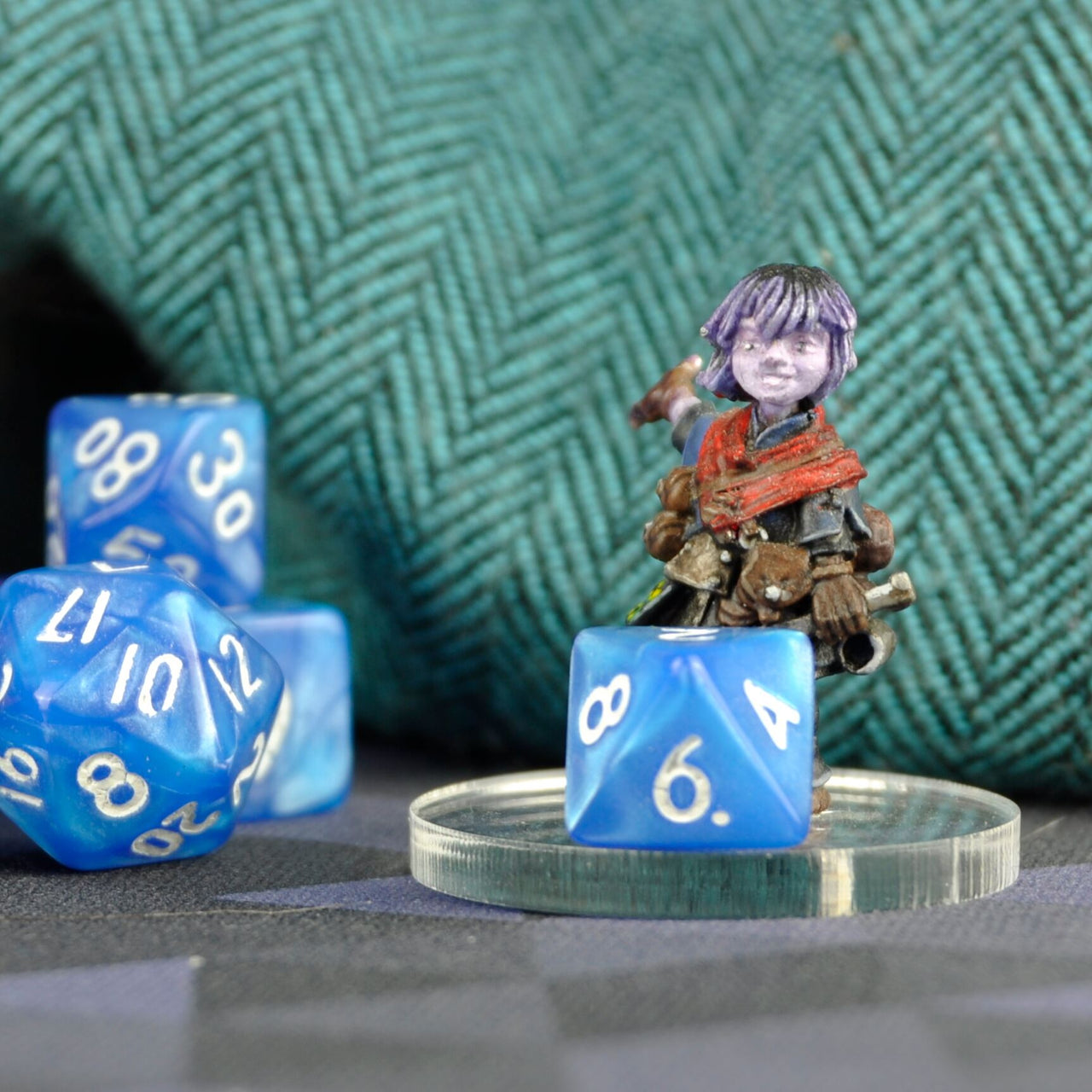 Silk Blue Acrylic - 7pcs RPG Mini Dice Set