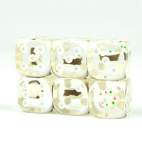 Thumbnail for White Donut in Clear Resin - 6pcs D6 RPG Dice Set