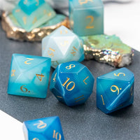 Thumbnail for Blue Agate Gemstone - 7pcs RPG Dice Set