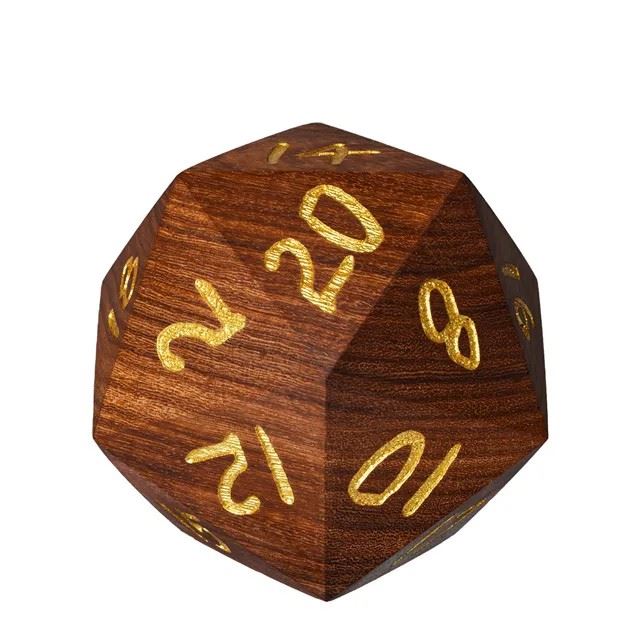 Brown Pau Rosa - D20 RPG Dice