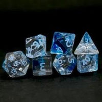 Thumbnail for 7pcs Dice Acrylic Clear Blue Font Blue