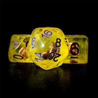 Thumbnail for Fire in Clear & Yellow Resin - 7pcs RPG Full Dice Set