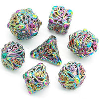 Thumbnail for 7pcs Dice Metal Hollow Octopus Red Font Rainbow