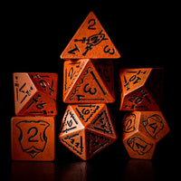 Thumbnail for 7pcs RPG Full Dice Set - Black Pattern on Red Resin
