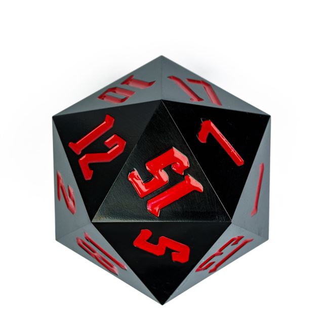 Black Sharp Acrylic - D20 RPG Dice