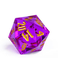 Thumbnail for Magenta & Clear Sharp Acrylic - D20 RPG Dice