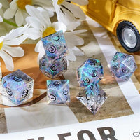 Thumbnail for Laser on Clear with Candy Sharp Resin - 7pcs RPG Dice Set