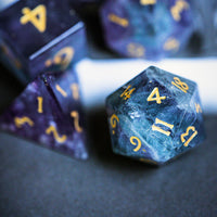 Thumbnail for 7pcs Dice Gem Stone Fluorite Purple
