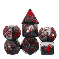 Thumbnail for Black Swirl in Clear Resin - 7pcs RPG Full Dice Set