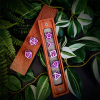 Thumbnail for Purple Vines on White Acrylic - 7pcs RPG Full Dice Set