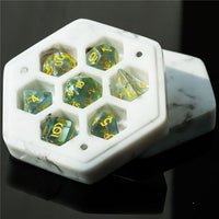 Thumbnail for White Marble Resin with 7 Slots - Dice Storage