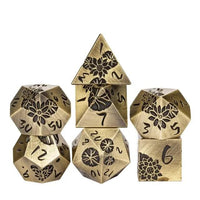 Thumbnail for Lotus Flower in Bronze Metal - 7pcs RPG Dice Set