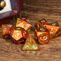 Thumbnail for 7pcs RPG Dice Set - Orange & Yellow Anodized Aluminium