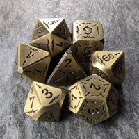 Thumbnail for Black Sword in Gold Metal - 7pcs RPG Dice Set