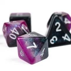 7pcs Dice Resin Layer Silver Font A Sexual Blue Purple