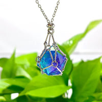 Thumbnail for Blue & Purple with Silver Chain D20 Necklace