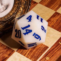 Thumbnail for Blue on Solid White Silicone - D20 RPG Dice