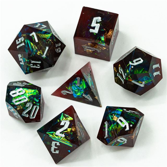 Candy in Brown & Black Sharp Resin - 7pcs RPG Dice Set