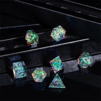 Thumbnail for Beasts on Clear with Candy Sharp Resin - 7pcs RPG Dice Set