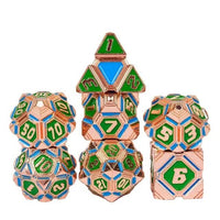 Thumbnail for 7pcs Dice Metal Alien Ship Green Blue Copper