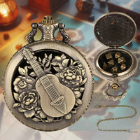 Thumbnail for Guitar on Bronze Pocket Watch with Mini Dice - Pendant