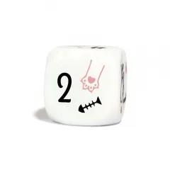 6pcs D6 16mm Dice Acrylic Printed Black Font Play Cat White