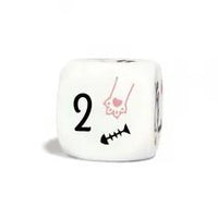 Thumbnail for 6pcs D6 16mm Dice Acrylic Printed Black Font Play Cat White