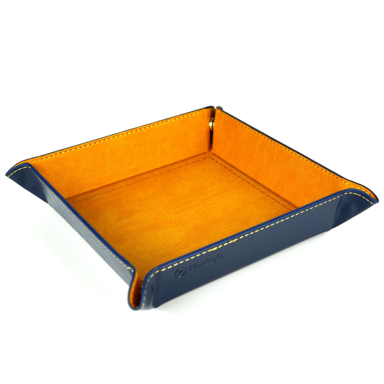 Camel & Blue PU Leather - Square Hard Dice Tray