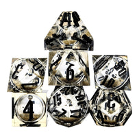 Thumbnail for Gold Glitter in Clear Liquid Filled Sharp Resin - 7pcs RPG Dice Set