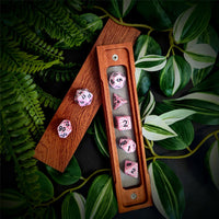 Thumbnail for Cracked Red on White Acrylic - 7pcs RPG Full Dice Set