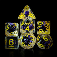 Thumbnail for Purple Skull in Clear Resin - 7pcs RPG Full Dice Set