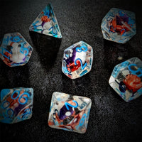 Thumbnail for Purple Mushroom in Clear Resin - 7pcs RPG Full Dice Set