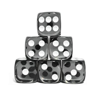Thumbnail for 30pcs D6 16mm Dice Acrylic Pips White Font Clear Grey