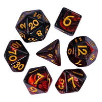 Thumbnail for Blend of Black & Red Acrylic - 7pcs RPG Mini Dice Set