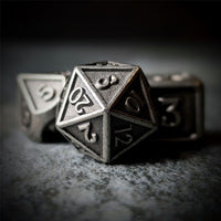 Thumbnail for Brushed Worn Silver Metal - 7pcs RPG Dice Set