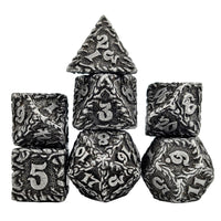 Thumbnail for 7pcs Dice Metal Druid Vine Wash Silver