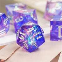 Thumbnail for Candy in Cyan & Pink Sharp Resin - 7pcs RPG Dice Set